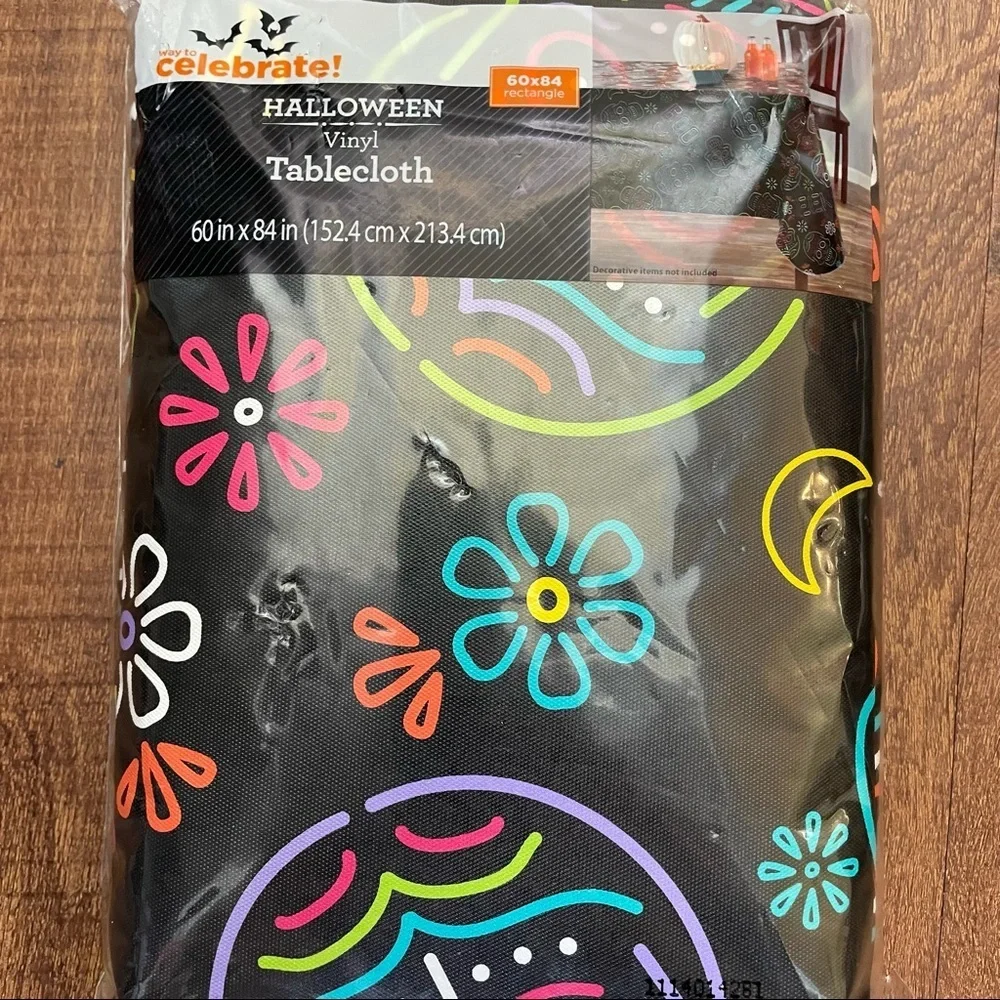 NWT day of the dead/Halloween vinyl tablecloth